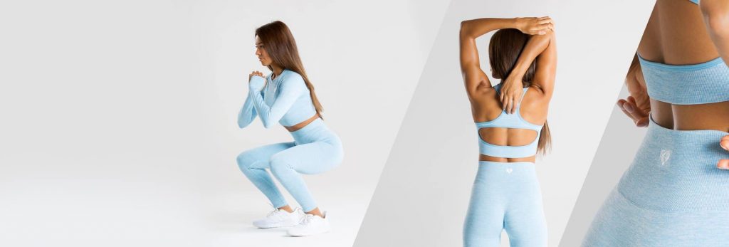 Femme qui fait du squat et des étirements